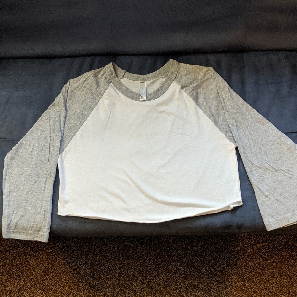 American Apparel cropped baseball tee